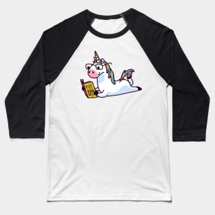 Unicorn Believe in Yourself Reading Book Baseball T-Shirt